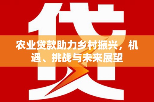 虎尾农业贷款助力乡村振兴，机遇、挑战与未来展望