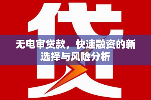 虎尾无电审贷款，快速融资的新选择与风险分析