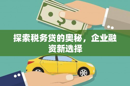 虎尾探索税务贷的奥秘，企业融资新选择