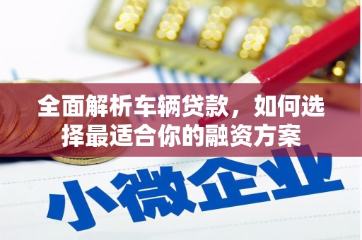 虎尾全面解析车辆贷款，如何选择最适合你的融资方案
